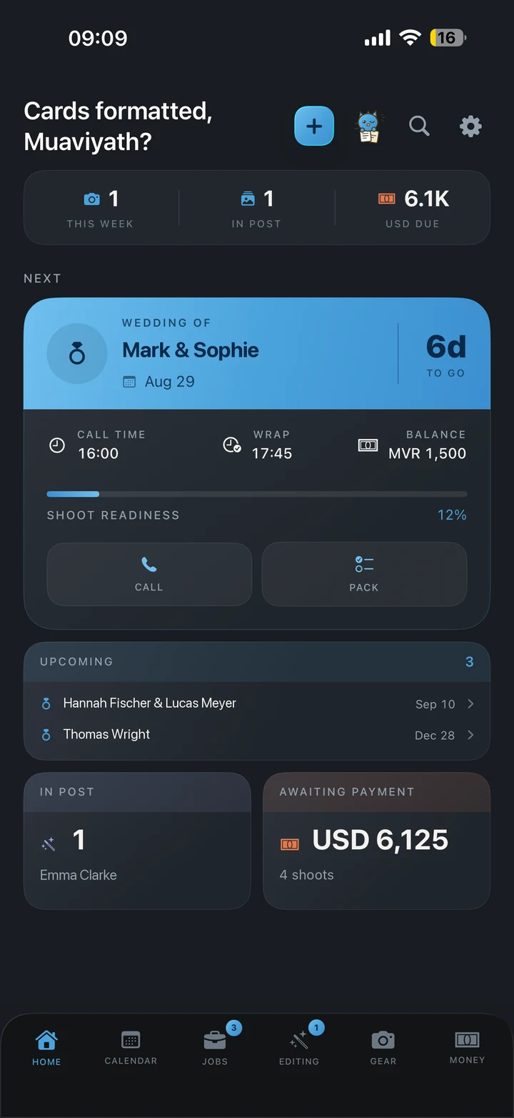 The Camera Desk home screen